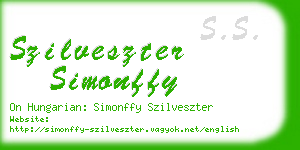 szilveszter simonffy business card